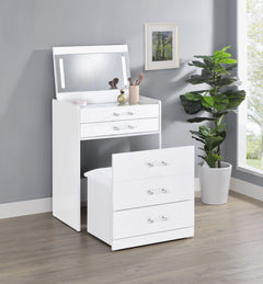 Danbury White High Gloss Vanity Set - Ornate Home