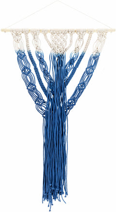 Dancalan Cream & Blue Macrame Wall Art - Clearance - Ornate Home