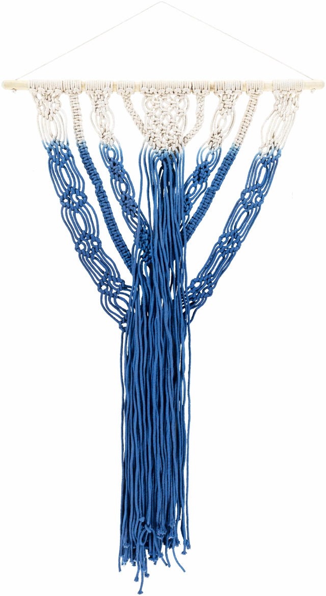 Dancalan Cream & Blue Macrame Wall Art - Clearance - Ornate Home