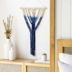 Dancalan Cream & Blue Macrame Wall Art - Clearance - Ornate Home