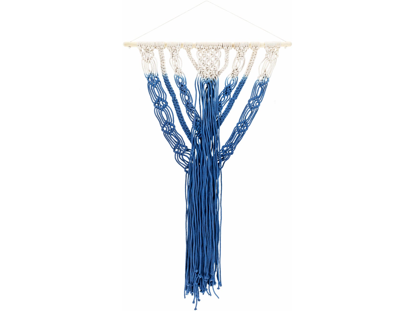 Dancalan Cream & Blue Macrame Wall Art - Ornate Home