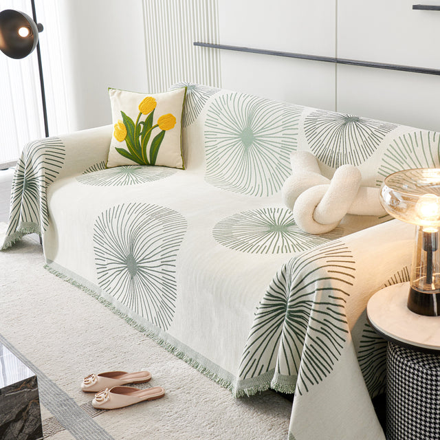 Dandelion Reversible Striped Couch Throw Cover for Living Room Pet Sofa Slipcovers Couch Protector - Ornate Home