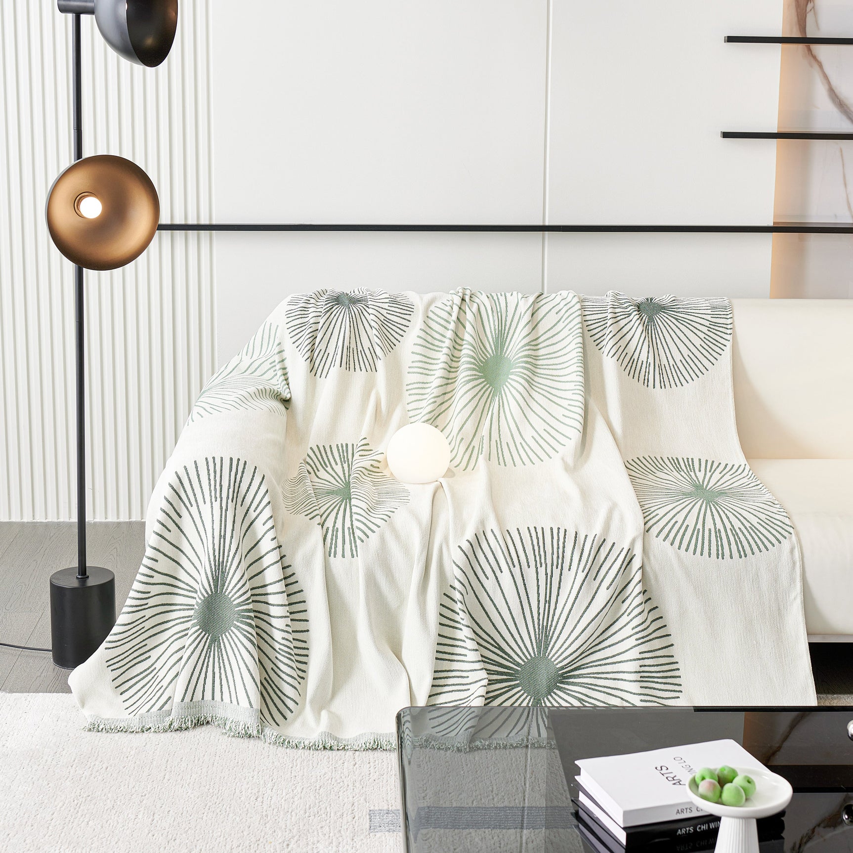 Dandelion Reversible Striped Couch Throw Cover for Living Room Pet Sofa Slipcovers Couch Protector - Ornate Home