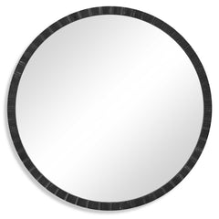 Dandridge Black Round Industrial Mirror - Ornate Home