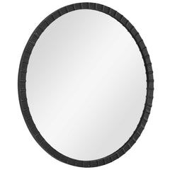 Dandridge Black Round Industrial Mirror - Ornate Home