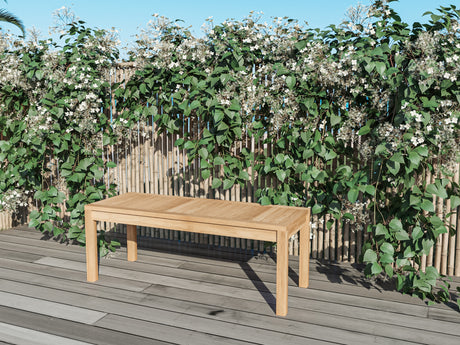 Dane 2-Person Teak Outdoor Backless Bench - Ornate Home