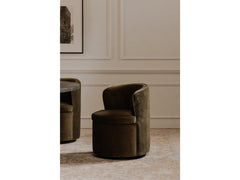 Dane Faux Green Mohair Swivel Dining Chair - Ornate Home
