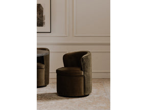Dane Faux Green Mohair Swivel Dining Chair - Ornate Home