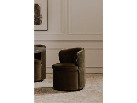 Dane Faux Green Mohair Swivel Dining Chair - Ornate Home