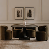 Dane Faux Green Mohair Swivel Dining Chair - Ornate Home