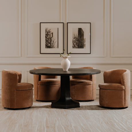 Dane Heritage Pink Swivel Dining Chair - Ornate Home