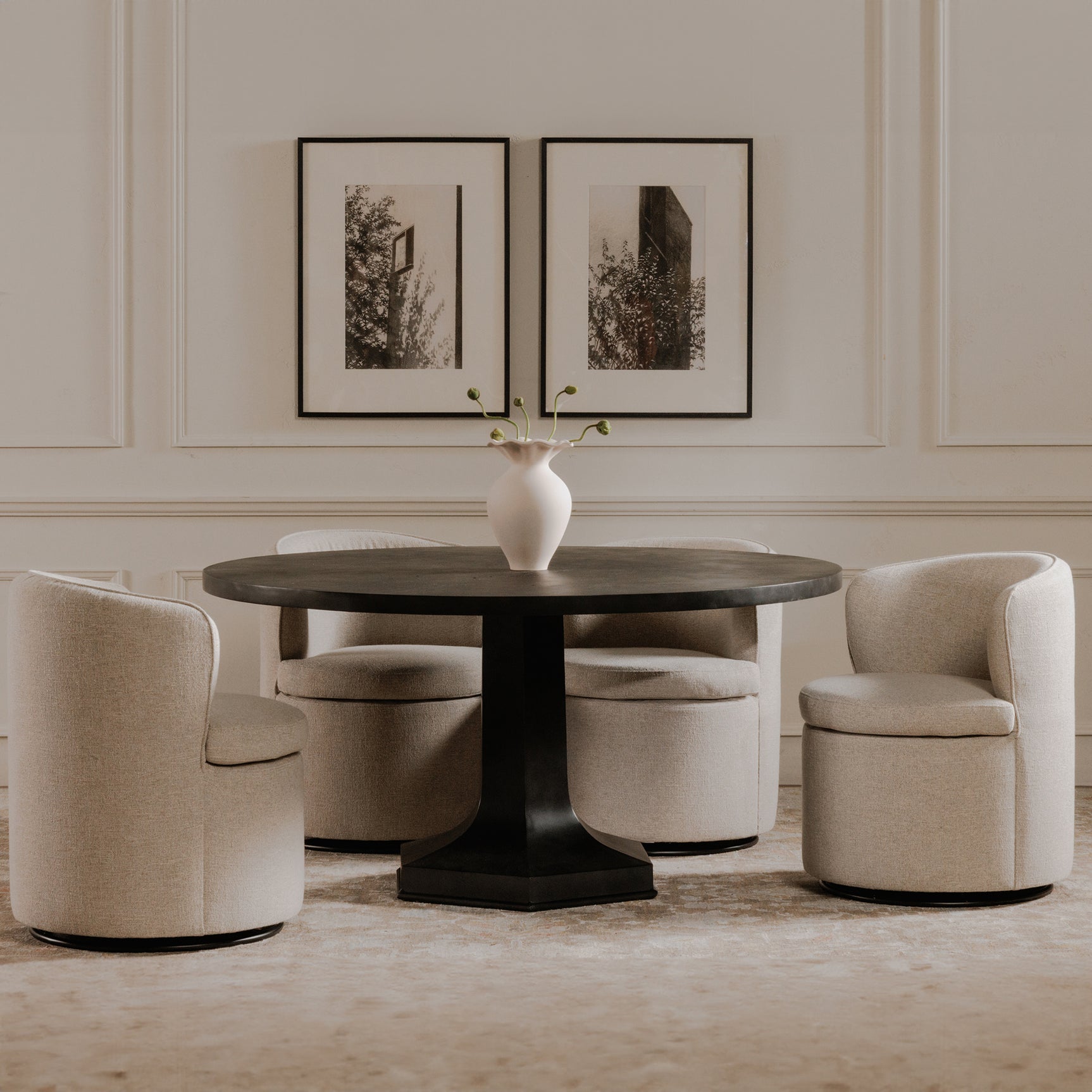 Dane Oatmeal Swivel Dining Chair - Ornate Home