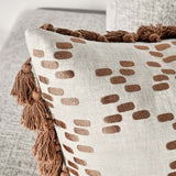 Dane Penny Brown 22"x22" Throw Pillow (Set of 2)