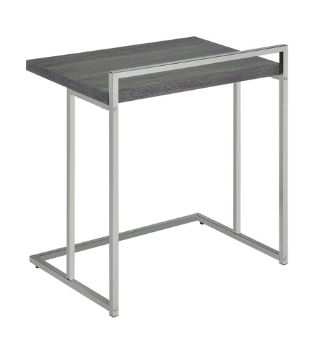 Dani Weathered Grey Rectangular Snack Table w/ Metal Base - Ornate Home