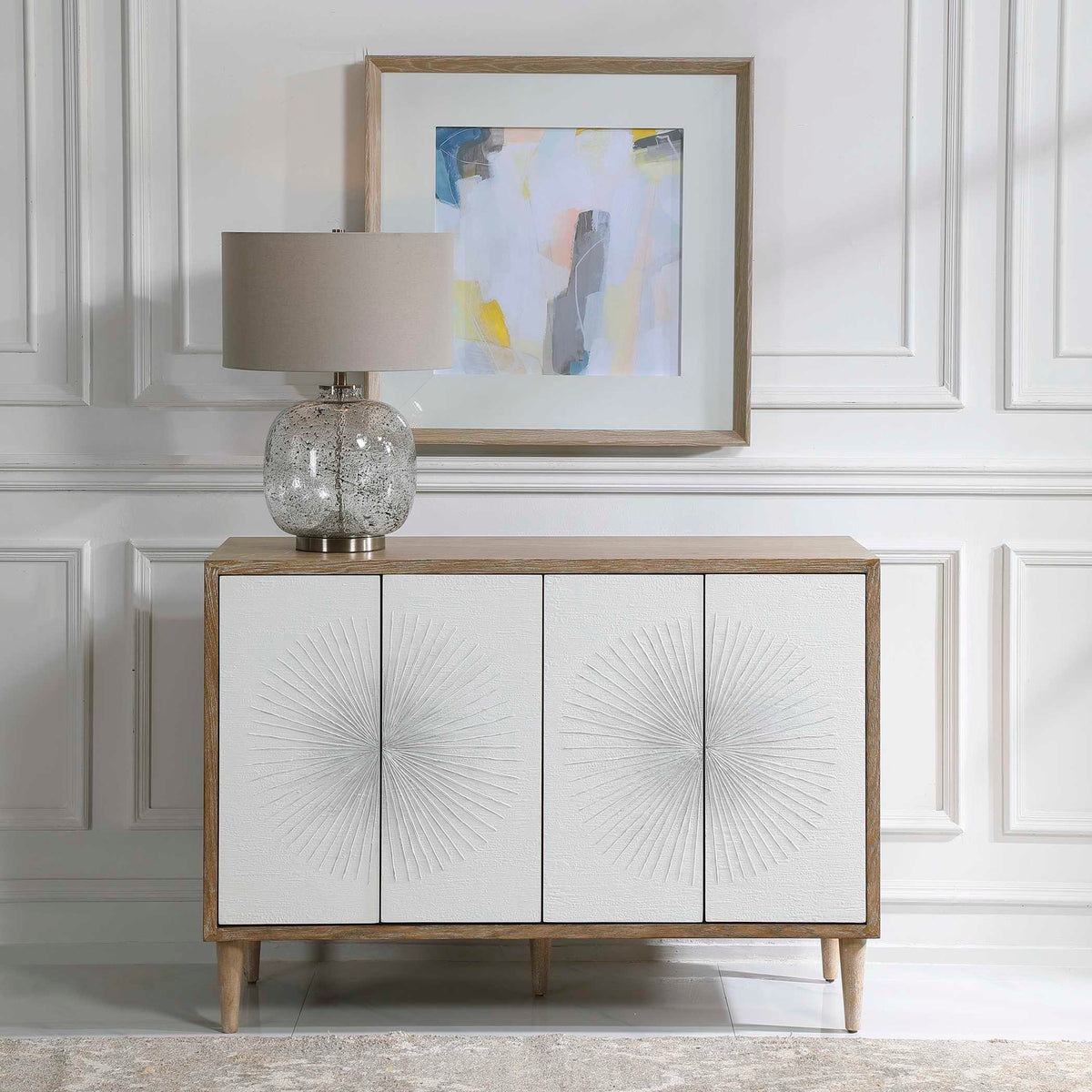 Dani White 4 Door Cabinet - Ornate Home