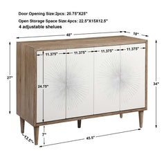 Dani White 4 Door Cabinet - Ornate Home