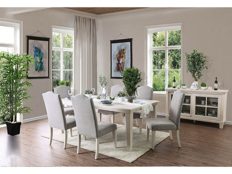 Daniella Antique White/Gray 7 Pc. Dining Room Set - Ornate Home