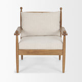 Danni Beige Fabric Beech Wood Framed Accent Lounge Chair