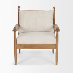 Danni Beige Fabric Beech Wood Framed Accent Lounge Chair - Ornate Home