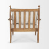 Danni Beige Fabric Beech Wood Framed Accent Lounge Chair