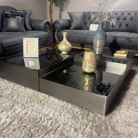 Danny Dark Gray Square Coffee Table - Ornate Home