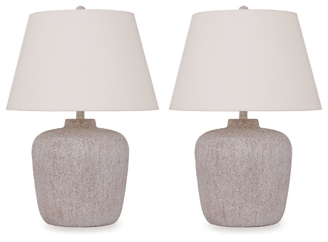 Danry Distressed Cream Table Lamp (Set of 2) - Ornate Home