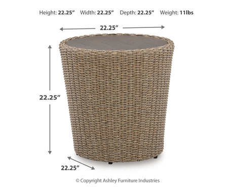 Danson Beige 2 Swivel Lounge Chairs and End Table - Ornate Home