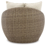 Danson Beige 2 Swivel Lounge Chairs and End Table - Ornate Home