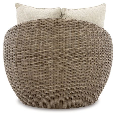 Danson Beige 2 Swivel Lounge Chairs and End Table - Ornate Home