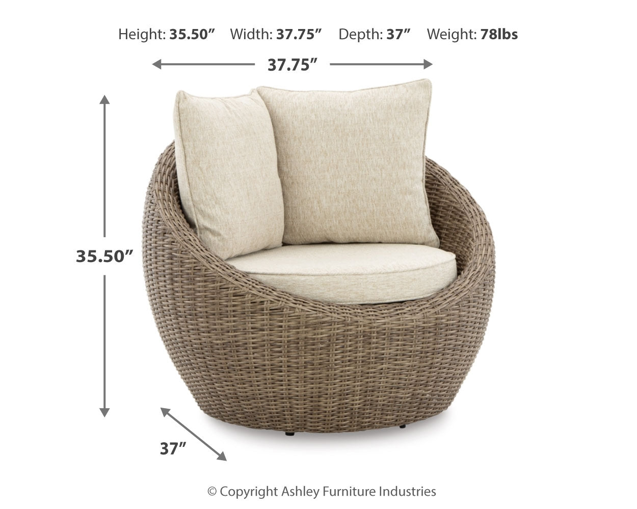 Danson Beige 2 Swivel Lounge Chairs and End Table - Ornate Home