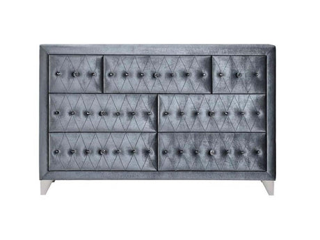 Dante Gray Velvet Dresser - Ornate Home