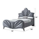 Dante Gray Velvet Queen Bed - Ornate Home