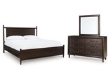 Dantenton Merlot Queen Panel Bed, Dresser and Mirror (Online Special Price) - Ornate Home