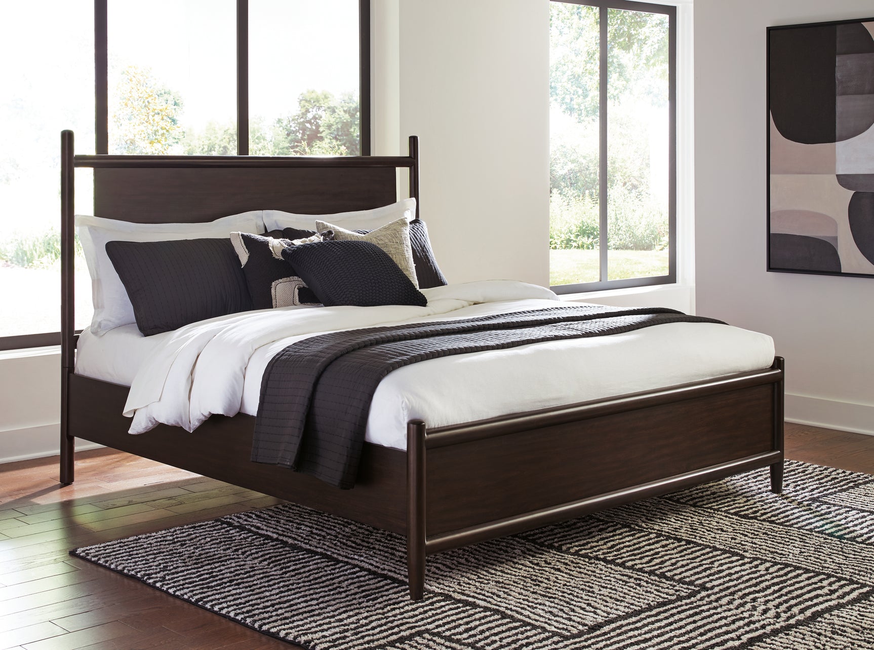 Dantenton Merlot Queen Panel Bed, Dresser and Mirror (Online Special Price) - Ornate Home