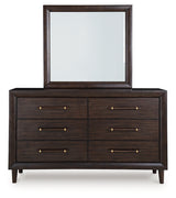 Dantenton Merlot Queen Panel Bed, Dresser and Mirror - Ornate Home