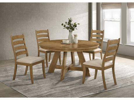 Danvers Brown Oak / Beige 5-piece Dining Room Set - Ornate Home