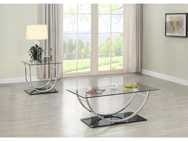 Danville Chrome 2-piece Glass Top Coffee and End Table Set - Ornate Home