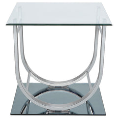 Danville Chrome 2-piece Glass Top Coffee and End Table Set - Ornate Home