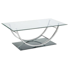 Danville Chrome 3-piece Glass Top Coffee and End Table Set - Ornate Home