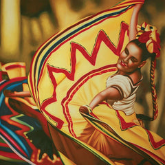Danza Folklorica Multicolor Printed Canvas Painting - Ornate Home