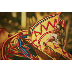 Danza Folklorica Multicolor Printed Canvas Painting - Ornate Home