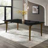 Danzel Glass Top/Vintage Oak Dining Table - Ornate Home