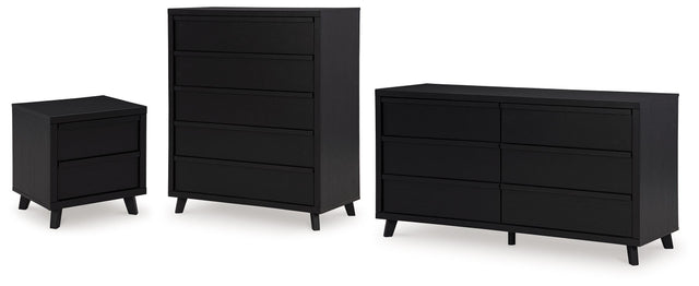 Danziar Black Dresser, Chest and Nightstand - Ornate Home