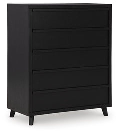Danziar Black Dresser, Chest and Nightstand - Ornate Home