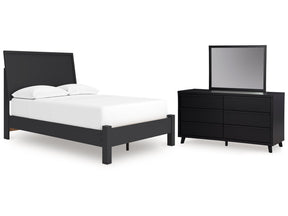 Danziar Black Full Panel Bed, Dresser and Mirror (Online Special Price) - Ornate Home