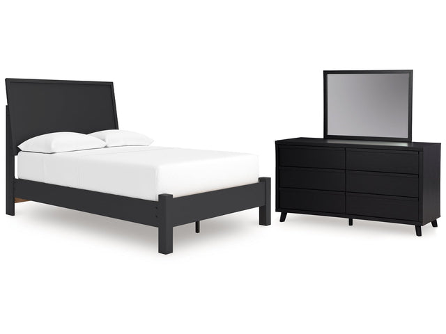 Danziar Black Full Panel Bed, Dresser and Mirror (Online Special Price) - Ornate Home