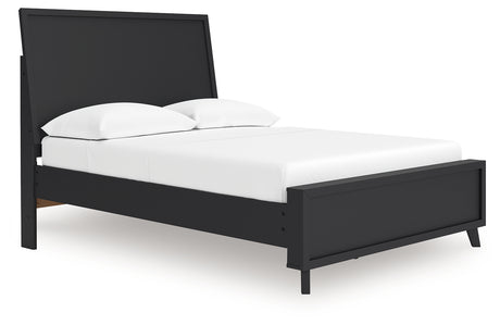 Danziar Black Full Panel Platform Bed, Dresser and Mirror - Ornate Home