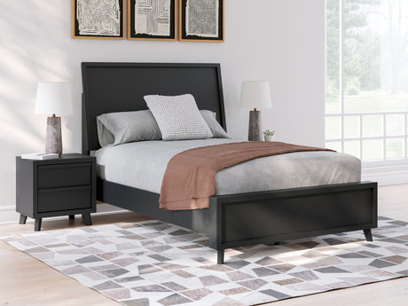 Danziar Black Full Panel Platform Bed, Dresser and Mirror - Ornate Home