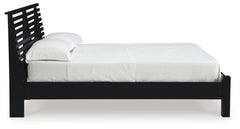 Danziar Black Full Panel Slat Bed, Dresser and Mirror - Ornate Home