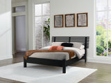 Danziar Black Full Panel Slat Bed, Dresser and Mirror - Ornate Home